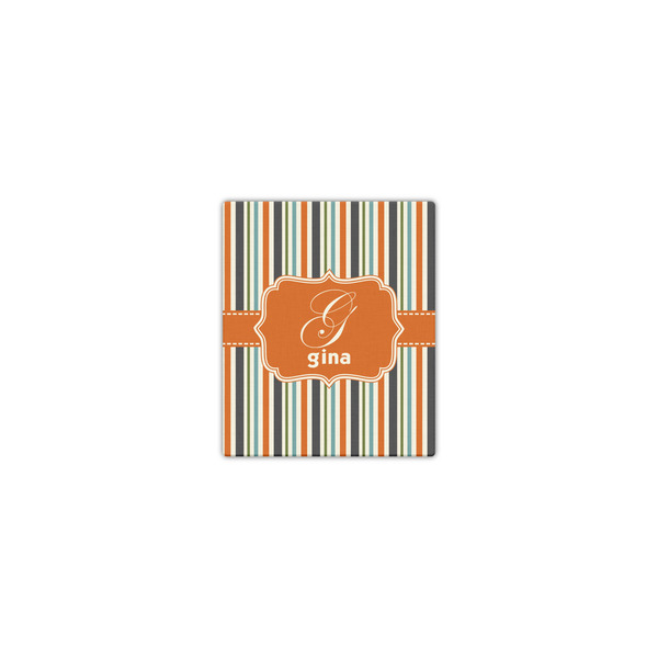 Custom Orange & Blue Stripes Canvas Print - 8x10 (Personalized)