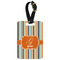 Orange & Blue Stripes Metal Luggage Tag w/ Name and Initial