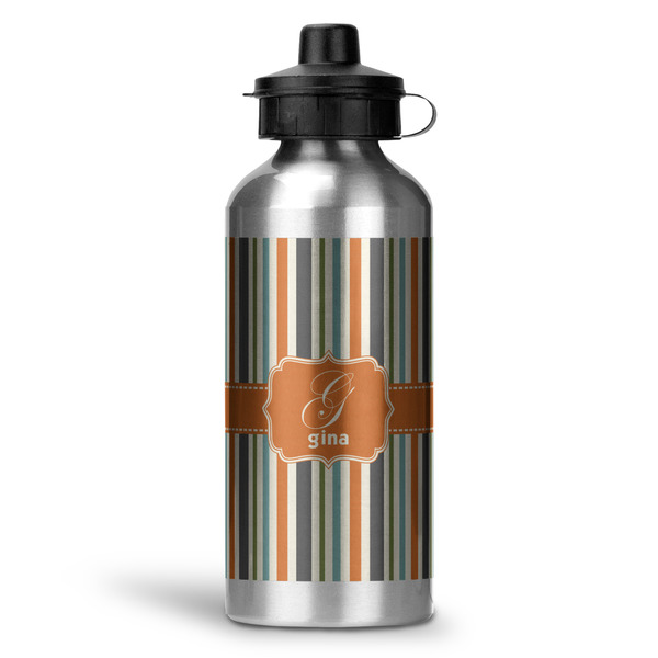 Custom Orange & Blue Stripes Water Bottle - Aluminum - 20 oz (Personalized)