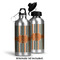 Orange & Blue Stripes Aluminum Water Bottle - Alternate lid options