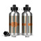 Orange & Blue Stripes Aluminum Water Bottle - Front and Back