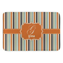 Orange & Blue Stripes Anti-Fatigue Kitchen Mat (Personalized)