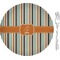 Orange & Blue Stripes 8" Glass Appetizer / Dessert Plates - Single or Set (Personalized)