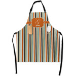 Orange & Blue Stripes Apron With Pockets w/ Name and Initial