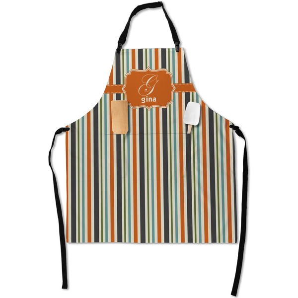 Orange & Blue Stripes Apron - Flat with Props (MAIN)