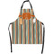 Orange & Blue Stripes Apron With Pockets w/ Name and Initial