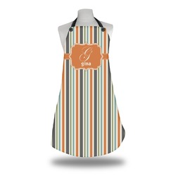 Orange & Blue Stripes Apron w/ Name and Initial