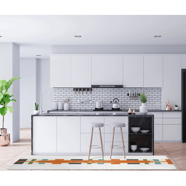 Orange & Blue Stripes Area Rug Sizes