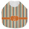 Orange & Blue Stripes Jersey Knit Baby Bib w/ Name and Initial