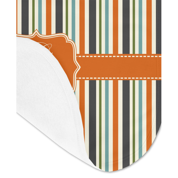 Orange & Blue Stripes Baby Bib - AFT detail
