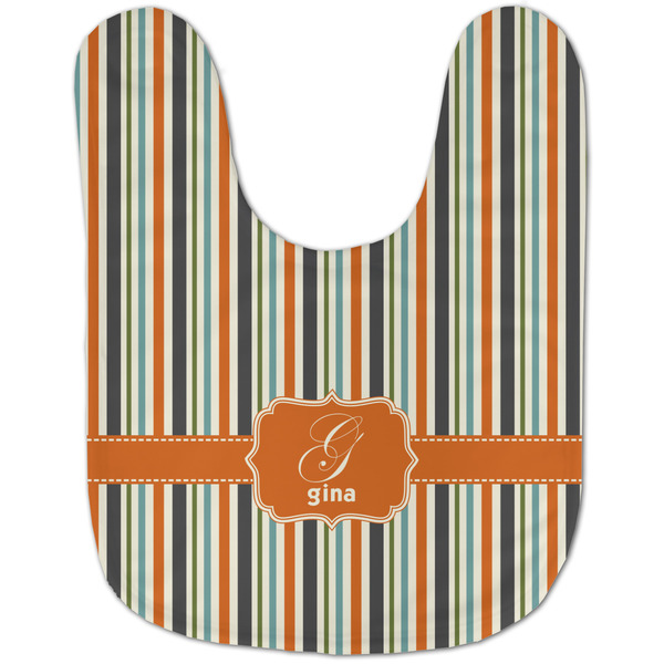 Orange & Blue Stripes Baby Bib - AFT flat