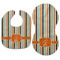Orange & Blue Stripes Baby Bib & Burp Set - Approval (new bib & burp)