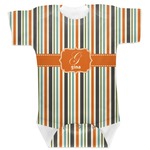 Orange & Blue Stripes Baby Bodysuit 12-18 (Personalized)