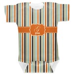 Orange & Blue Stripes Baby Bodysuit 6-12 (Personalized)