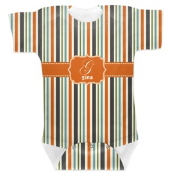 Orange & Blue Stripes Baby Bodysuit (Personalized)