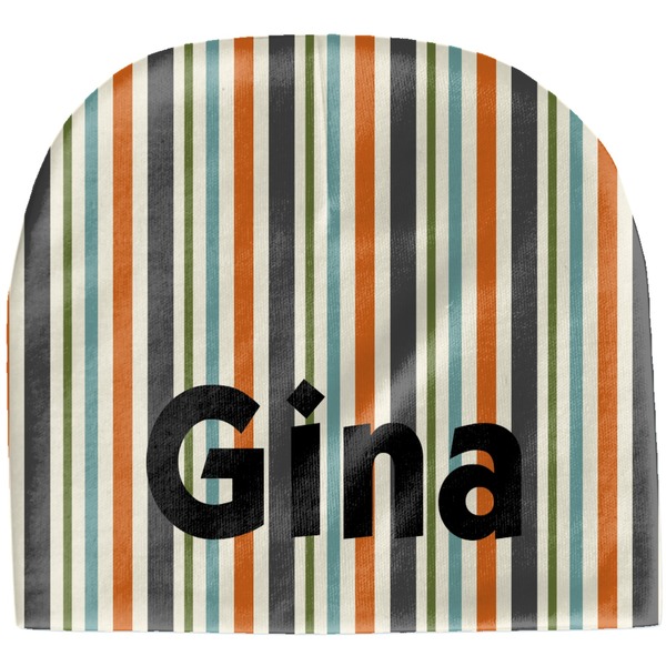 Custom Orange & Blue Stripes Baby Hat (Beanie) (Personalized)