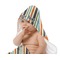 Orange & Blue Stripes Baby Hooded Towel on Child