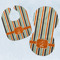 Orange & Blue Stripes Baby Minky Bib & New Burp Set