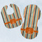 Orange & Blue Stripes Baby Bib & Burp Set w/ Name and Initial