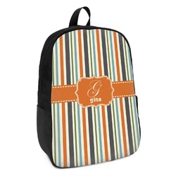Orange & Blue Stripes Kids Backpack (Personalized)