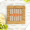 Orange & Blue Stripes Bamboo Trivet with 6" Tile - LIFESTYLE
