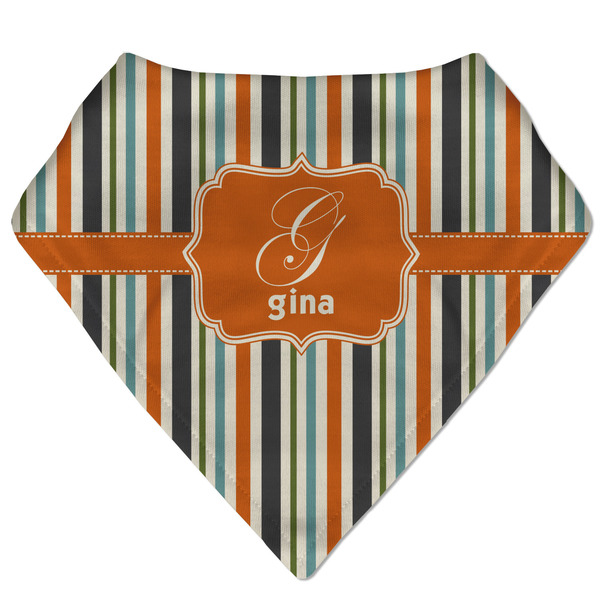 Custom Orange & Blue Stripes Bandana Bib (Personalized)