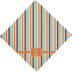 Orange & Blue Stripes Dog Bandana Scarf w/ Name and Initial