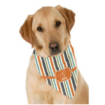 Orange & Blue Stripes Dog Bandana Scarf w/ Name and Initial