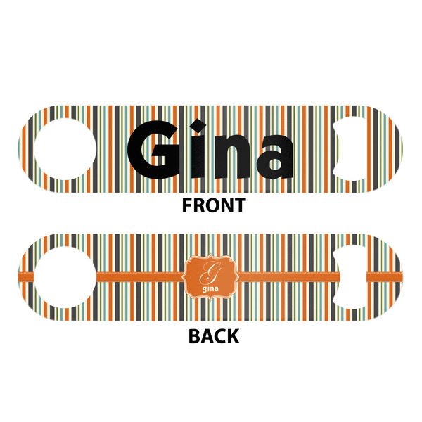 Orange & Blue Stripes Bar Bottle Opener - White - Approval