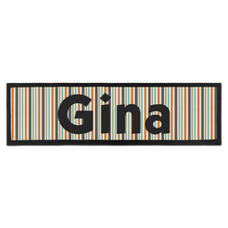 Orange & Blue Stripes Bar Mat (Personalized)