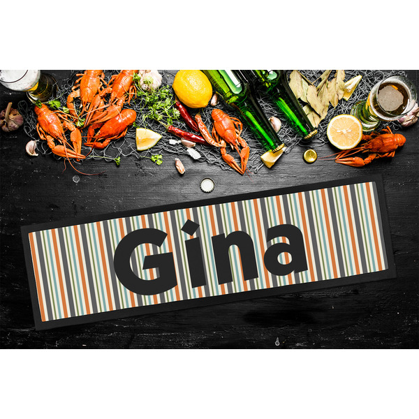 Orange & Blue Stripes Bar Mat - Large - LIFESTYLE