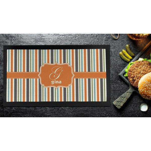 Orange & Blue Stripes Bar Mat - Small - LIFESTYLE