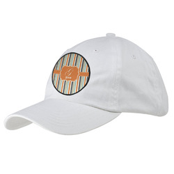 Orange & Blue Stripes Baseball Cap - White (Personalized)
