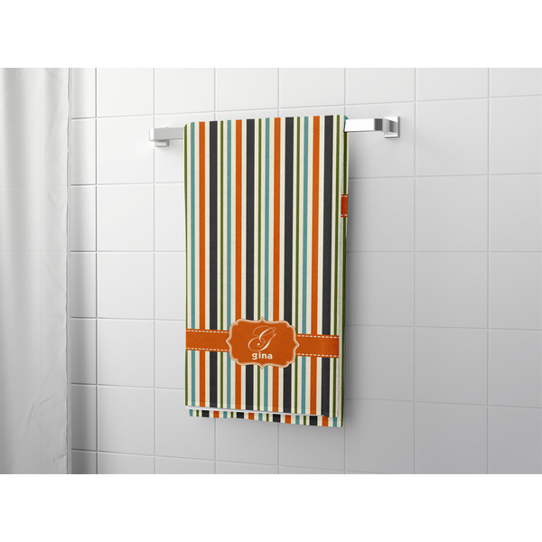 Orange & Blue Stripes Bath Towel - LIFESTYLE
