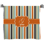 Orange & Blue Stripes Bath Towel (Personalized)