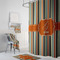 Orange & Blue Stripes Bath Towel Sets - 3-piece - In Context