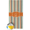 Orange & Blue Stripes Beach Towel w/ Beach Ball