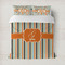 Orange & Blue Stripes Bedding Set- Queen Lifestyle - Duvet