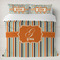 Orange & Blue Stripes Duvet Cover Set - King (Personalized)