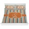 Orange & Blue Stripes Comforter Set - King (Personalized)