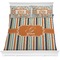 Orange & Blue Stripes Comforter Set - Full / Queen (Personalized)