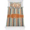 Orange & Blue Stripes Comforter Set - Twin XL (Personalized)