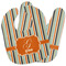 Orange & Blue Stripes Baby Bib w/ Name and Initial