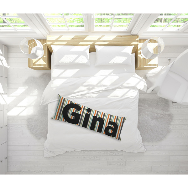 Orange & Blue Stripes Body Pillow - LIFESTYLE