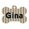 Orange & Blue Stripes Bone Shaped Dog ID Tag (Personalized)