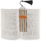 Orange & Blue Stripes Bookmark with tassel - In book