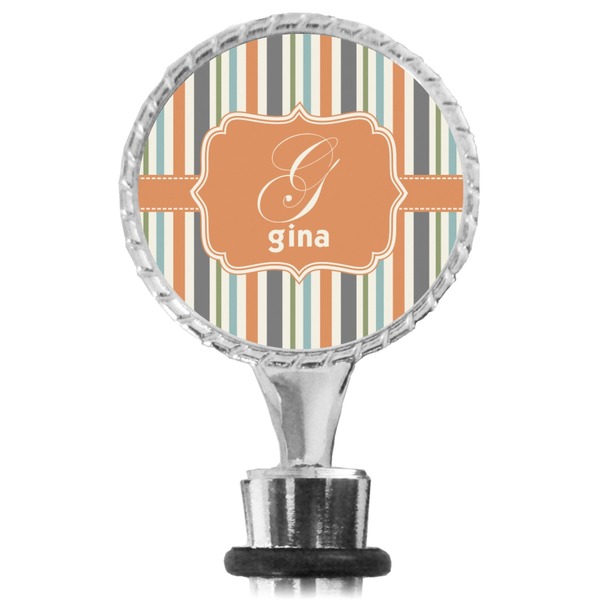 Orange & Blue Stripes Bottle Stopper Main View