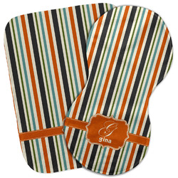 Orange & Blue Stripes Burp Cloth (Personalized)