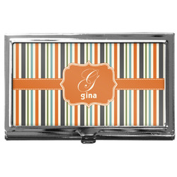 Orange & Blue Stripes Business Card Case
