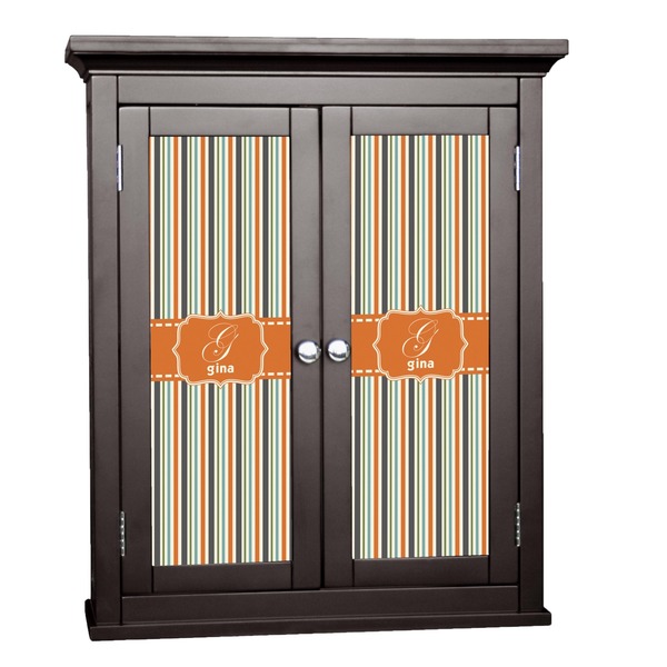 Custom Orange & Blue Stripes Cabinet Decal - Medium (Personalized)